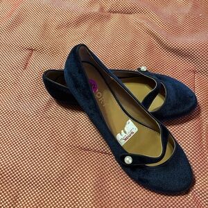 Report Navy Blue Women's Flats with Pearl Accent